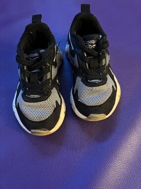 Reebok Kids Black and White Mesh Sneakers